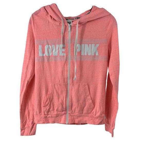 PINK Victorias Secret Full Zip Hoodie Neon XS - Picture 1 of 5